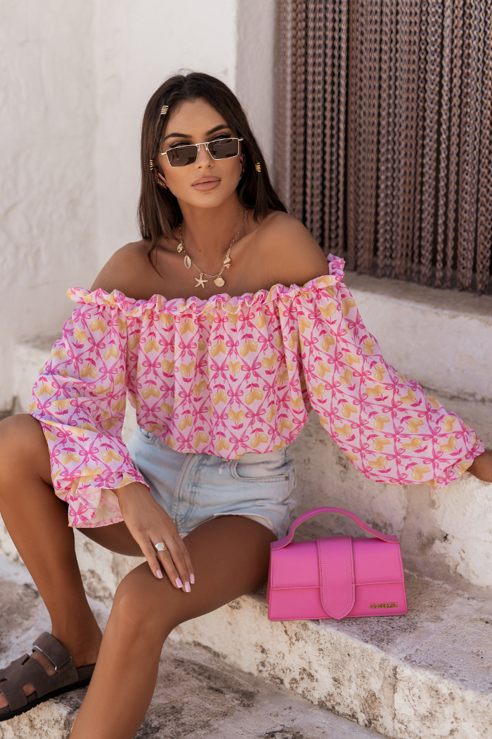 Bluzka Hiszpanka MIA - Pink limones