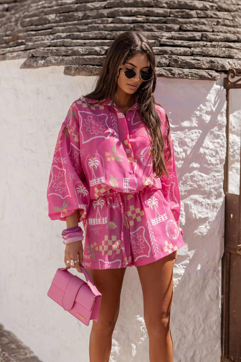 Komplet MOLLY len - Malibu pink